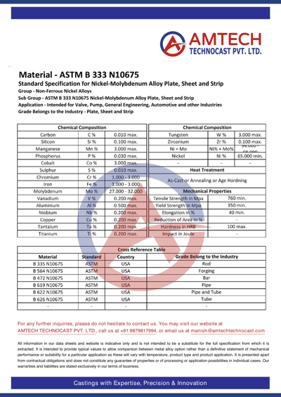 ASTM B 333 N10675